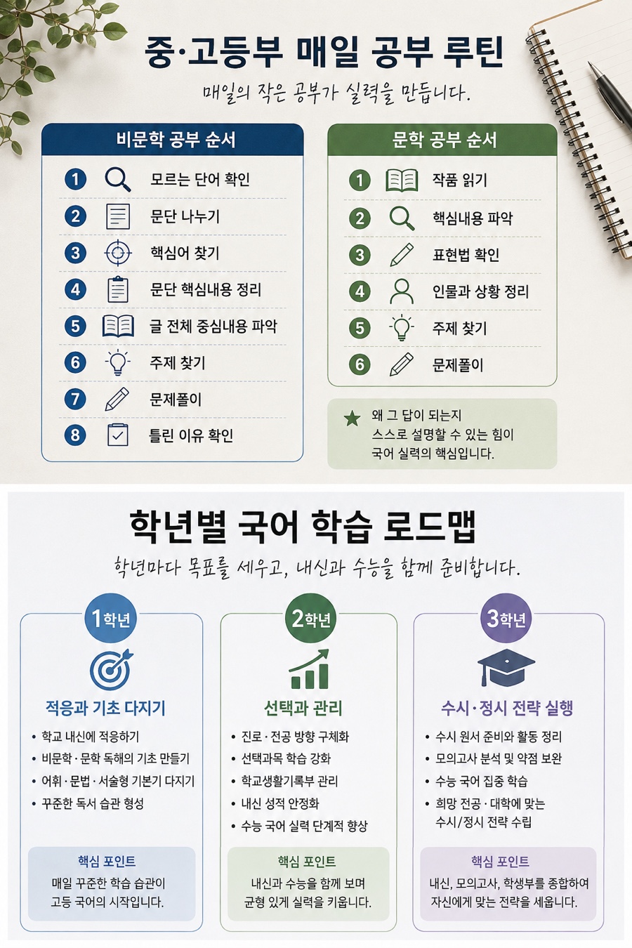 중·고등 국어, 내신·수능·수행평가는 어떻게 준비해야 할까요? 대표 이미지
